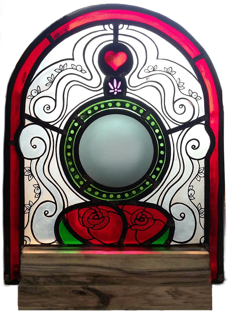 Miroir  SandnerGlassRoses Rouges