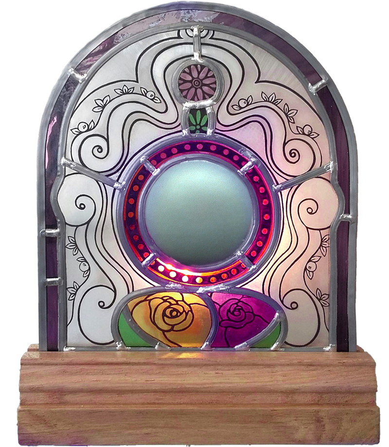 Miroir SandnerGlass Roses Jaune et rose 